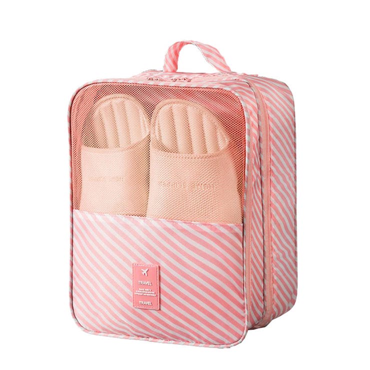 ボーダー(ピンク) | シューズケース 最大3足 収納 | REAL STYLE