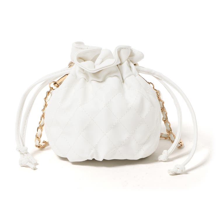 ショルダーバッグ・ポシェット MERY BUBBLE ROPE BAG (WHITE) EFOLE ショルダーバッグ バッグ Draw strings one shoulder bag