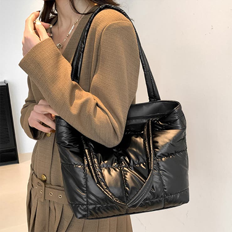 ブラック | トートバッグ レディース パフバッグ | REAL STYLE