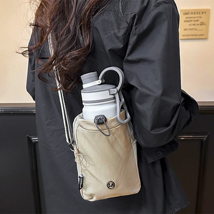 グレージュ | ショルダーバッグ ペットボトルホルダー ポーチ | REAL STYLE