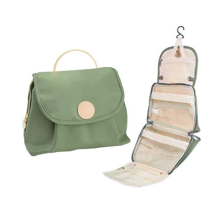 ライトグリーン | トラベルポーチ 吊り下げ フック付き | REAL STYLE