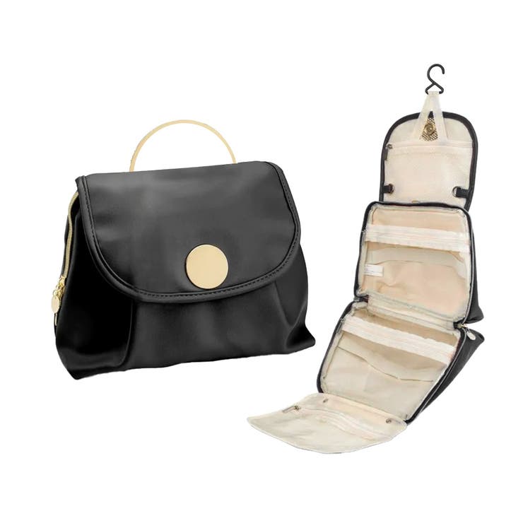 ブラック | トラベルポーチ 吊り下げ フック付き | REAL STYLE