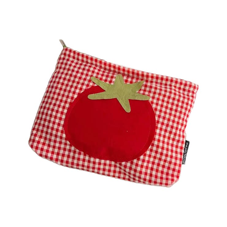 トマト×チェック | ポーチ 小物入れ レディース | REAL STYLE