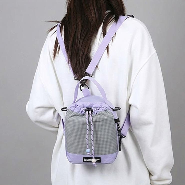 ライトパープル×グレー | ショルダーバッグ レディース メンズ | REAL STYLE