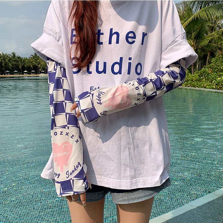 パープル | アームカバー UV 冷感 | REAL STYLE