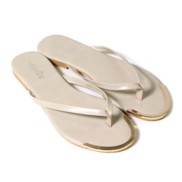 アイボリー | ゴールドプレート ビーチサンダル レディース | REAL STYLE
