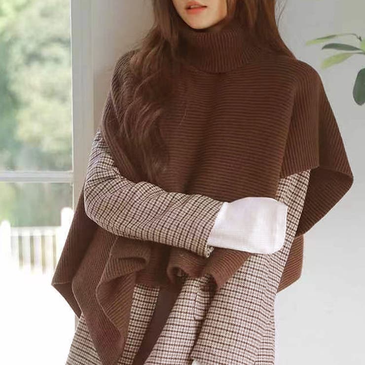 ケープ リブニット タートル[品番：JOKW0015083]｜REAL STYLE（リアル