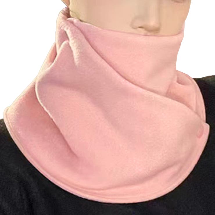 ピンク | ネックウォーマー ボタン付き 前開き | REAL STYLE