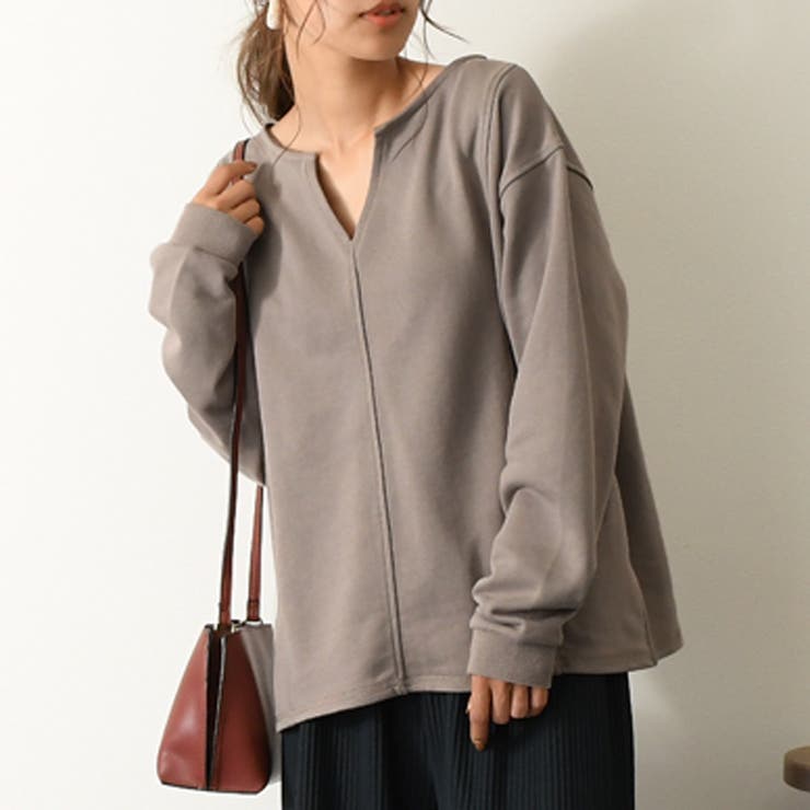キーネック2wayステッチデザインスウェットプルオーバー レディース トップス 品番 Jokw Real Style リアルスタイル の レディースファッション通販 Shoplist ショップリスト