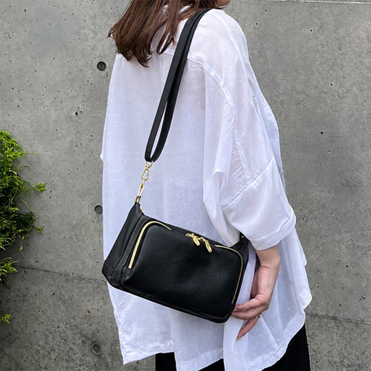 ブラック | お財布ショルダー 横型 軽量 | REAL STYLE