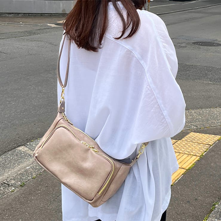 グレージュ | お財布ショルダー 横型 軽量 | REAL STYLE