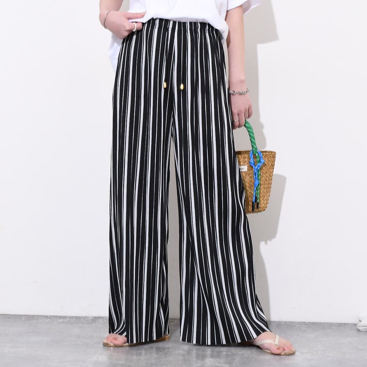 ☆美品☆ forte_forte 総柄 ラメ ライン ワイド パンツ MEYAME メヤメ SIDE LINE WIDE PANTS (FLOWER) サイドライン