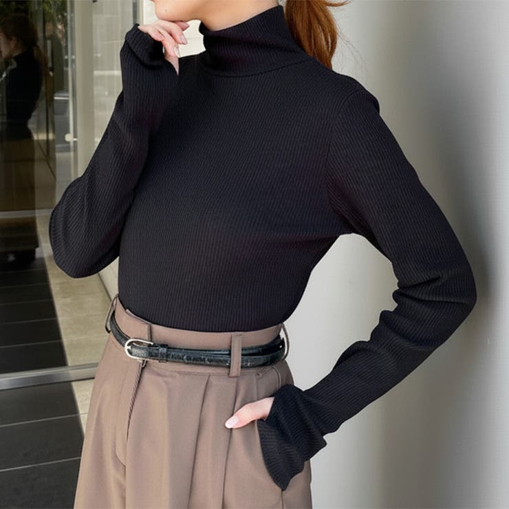 ブラック | カットソー レディース ハイネック | REAL STYLE