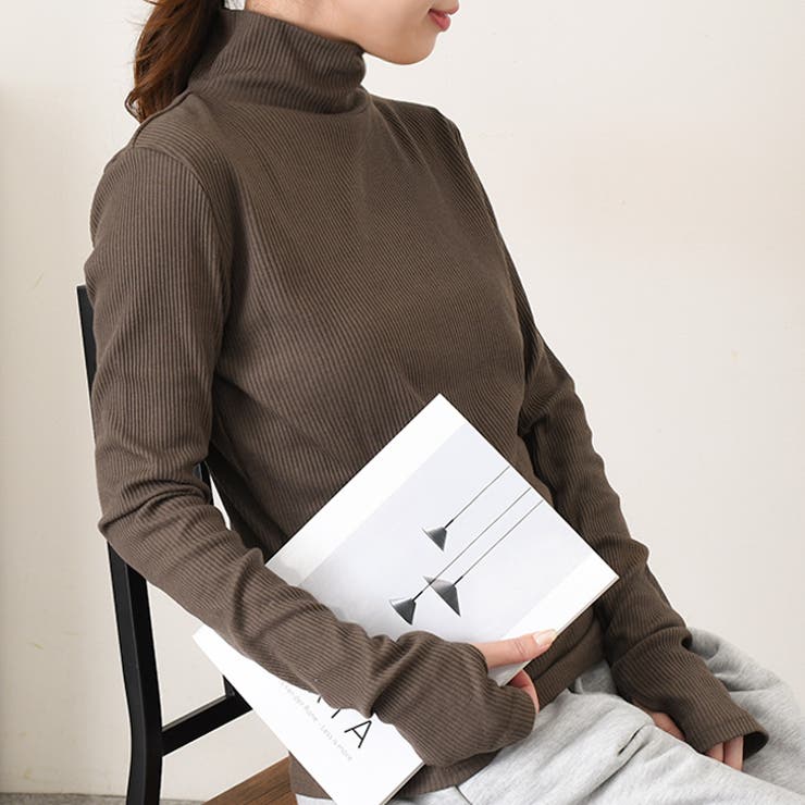 ブラウン | カットソー レディース ハイネック | REAL STYLE