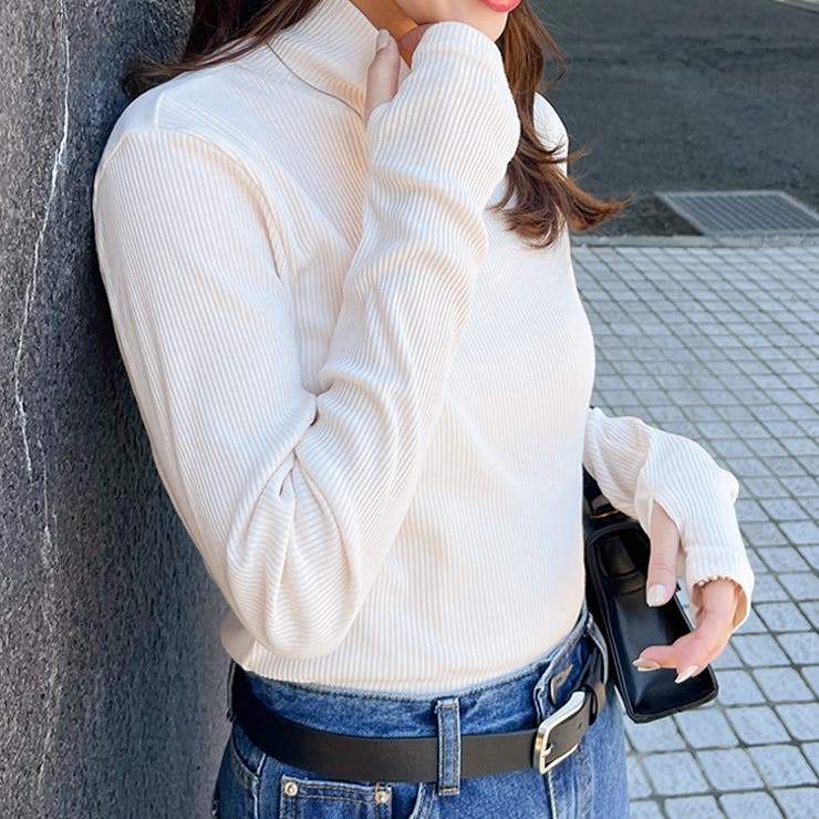 オフホワイト | カットソー レディース ハイネック | REAL STYLE