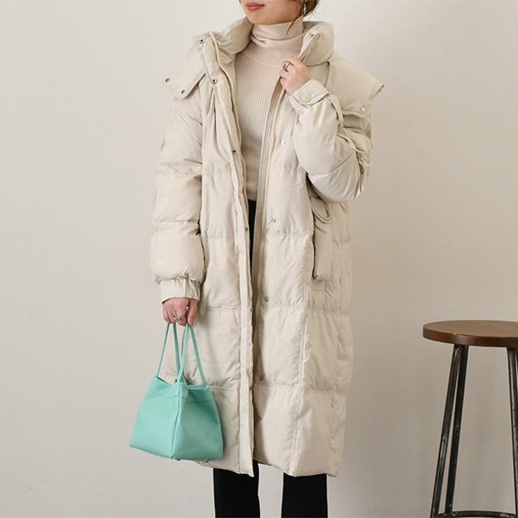 オフベージュ | ダウンコート レディース ロング | REAL STYLE