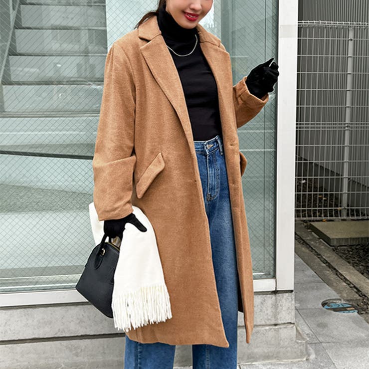 キャメル | チェスターコート レディース 冬 | REAL STYLE