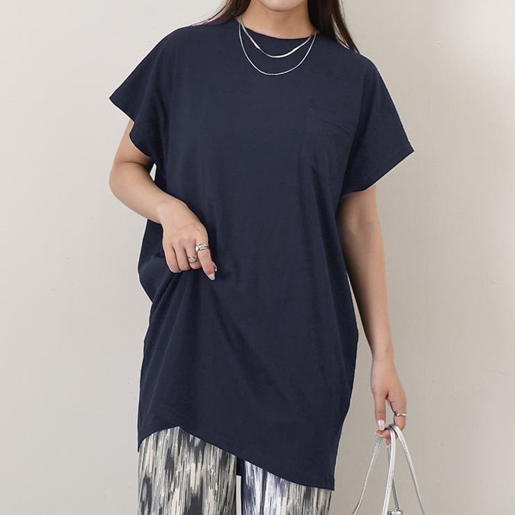 ネイビー【クルーネック】 | Tシャツ レディース 半袖 | REAL STYLE
