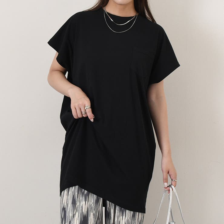 ブラック【クルーネック】 | Tシャツ レディース 半袖 | REAL STYLE
