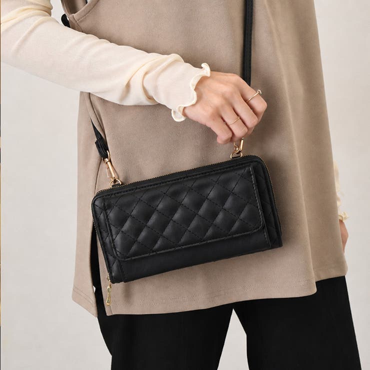 ブラック | お財布ショルダー 横型 軽量 | REAL STYLE