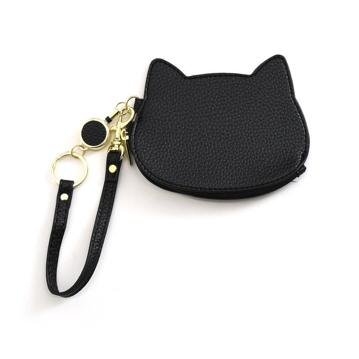 ブラック | パスケース リール付き 小銭 | REAL STYLE