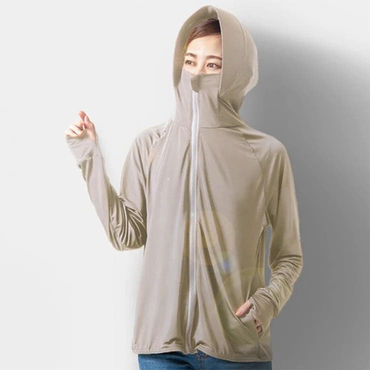 ベージュ | UVカットパーカー レディース 接触冷感 | REAL STYLE