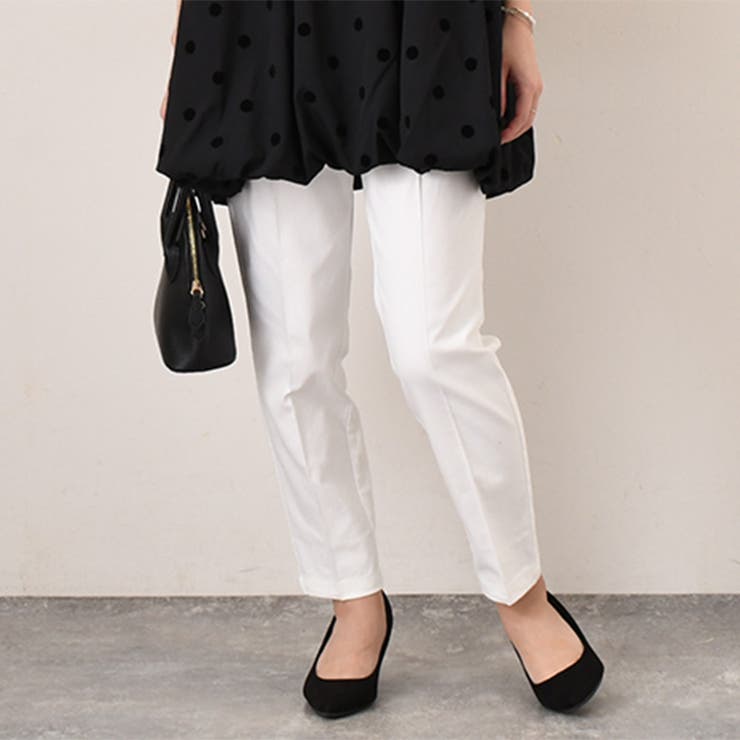 【関税込み】Magda Butrym オフホワイト テーパードパンツ テーパードパンツ レディース ストレッチ[品番：JOKW0016679
