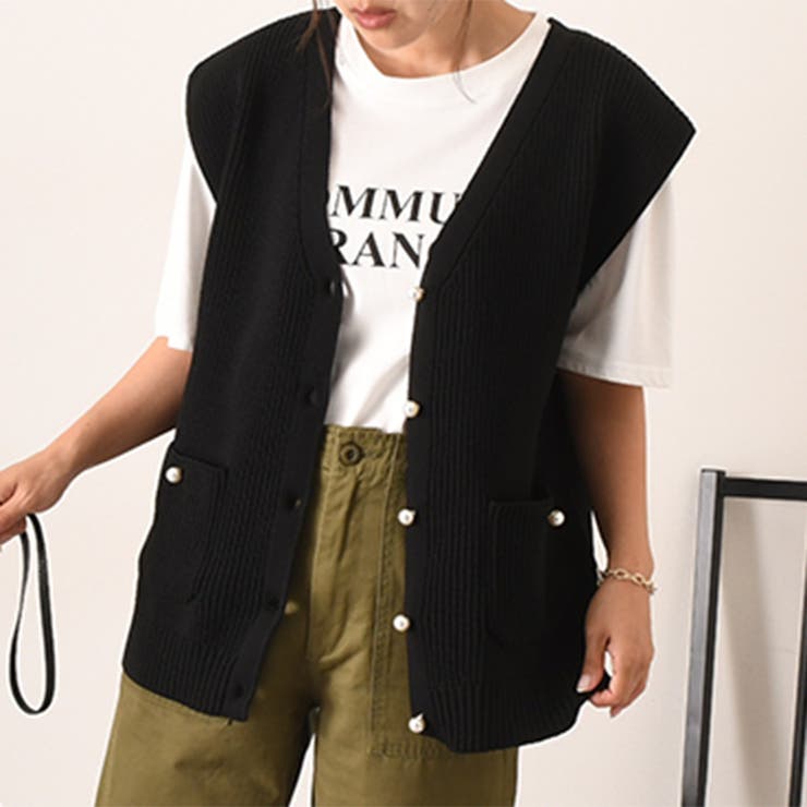 ニットベスト レディース 春[品番：JOKW0014468]｜REAL STYLE