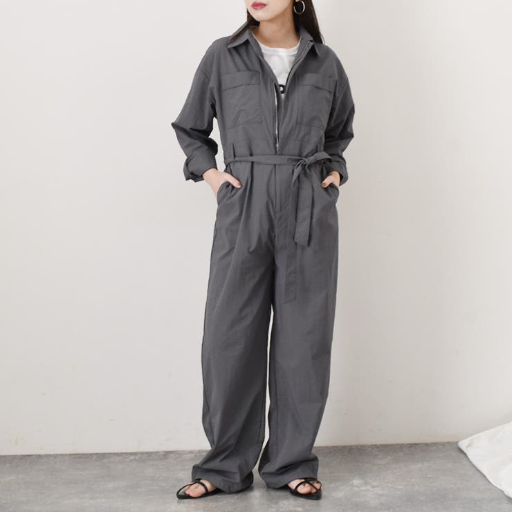 チャコール | オールインワン レディース 長袖 | REAL STYLE