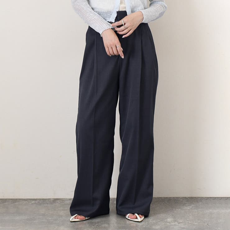 ネイビー | ストレートパンツ レディース スラックス | REAL STYLE