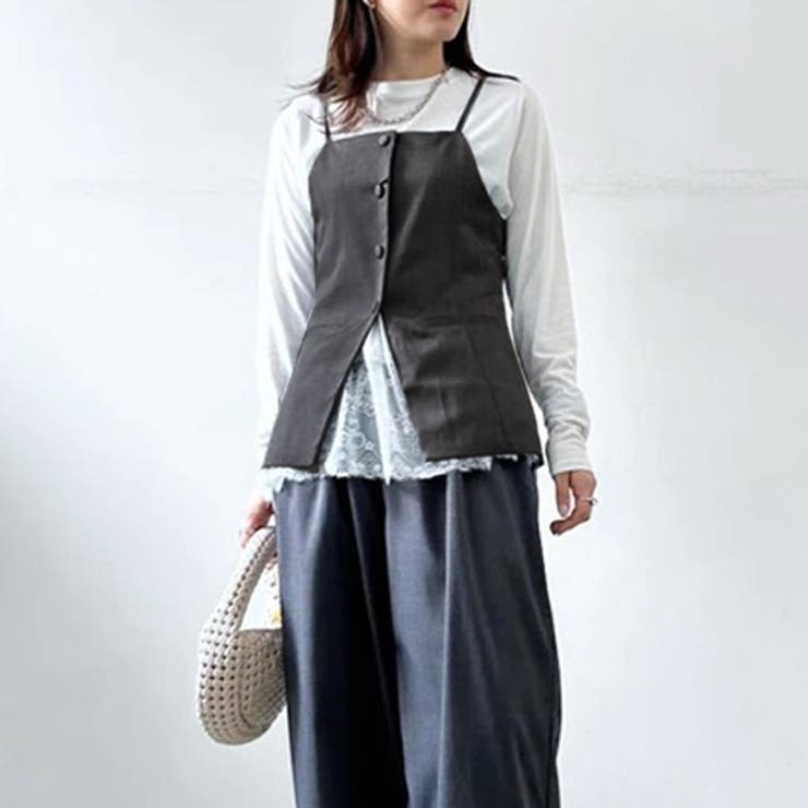 チャコール | キャミソール 重ね着 レイヤード | REAL STYLE