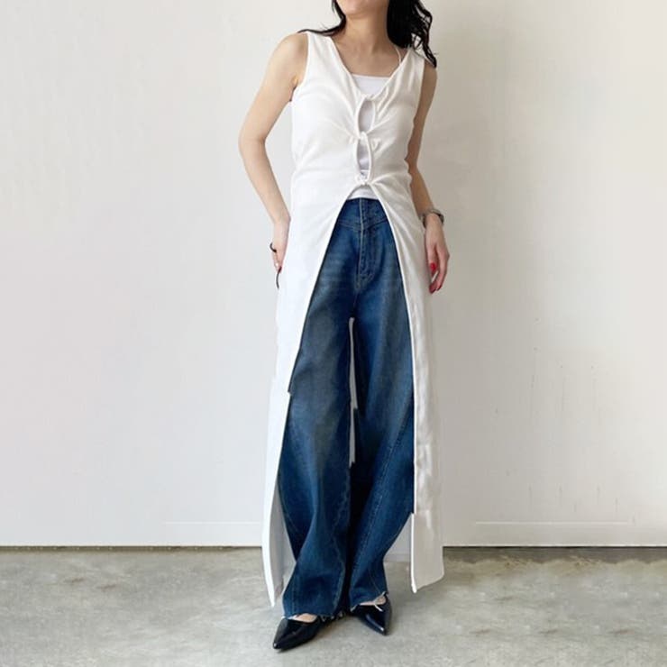 オフホワイト | ワンピース ジレ ベスト | REAL STYLE