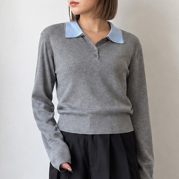 杢グレー | ポロシャツ ニット ポロニット | REAL STYLE