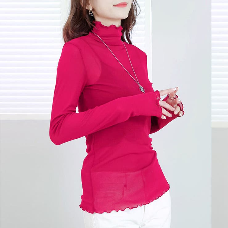 シアー トップス ハイネック[品番：JOKW0012039]｜REAL STYLE