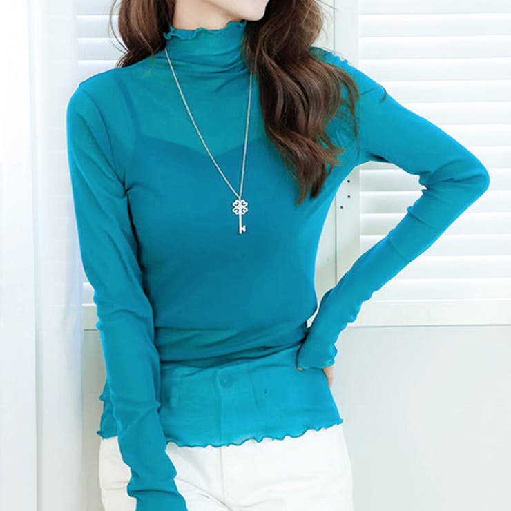 エメラルド(61) | シアー トップス ハイネック | REAL STYLE