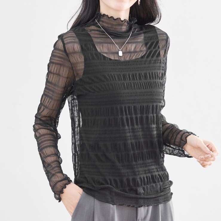 シアー トップス ブラウス[品番：JOKW0017005]｜REAL STYLE