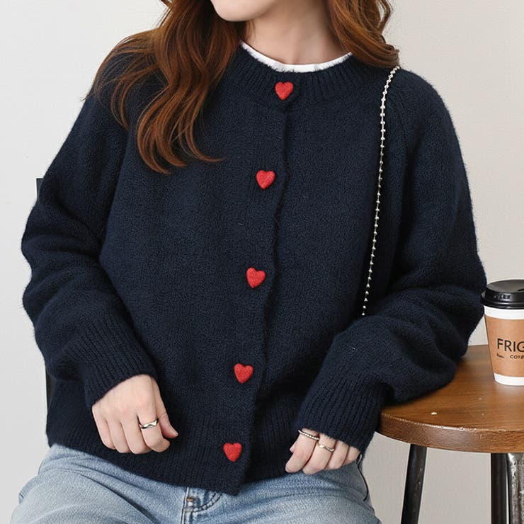 ネイビー(36) | カーディガン レディース ニット | REAL STYLE