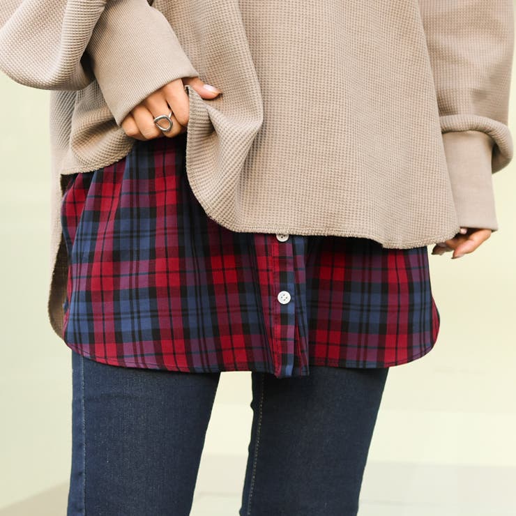 レイヤード風腹巻き付け裾シャツ レディース 大きいサイズ 品番 Jokw Real Style リアルスタイル のレディース ファッション通販 Shoplist ショップリスト