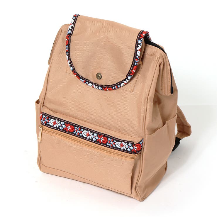 2wayチロリアンテープデザイン口金リュック レディース 鞄[品番