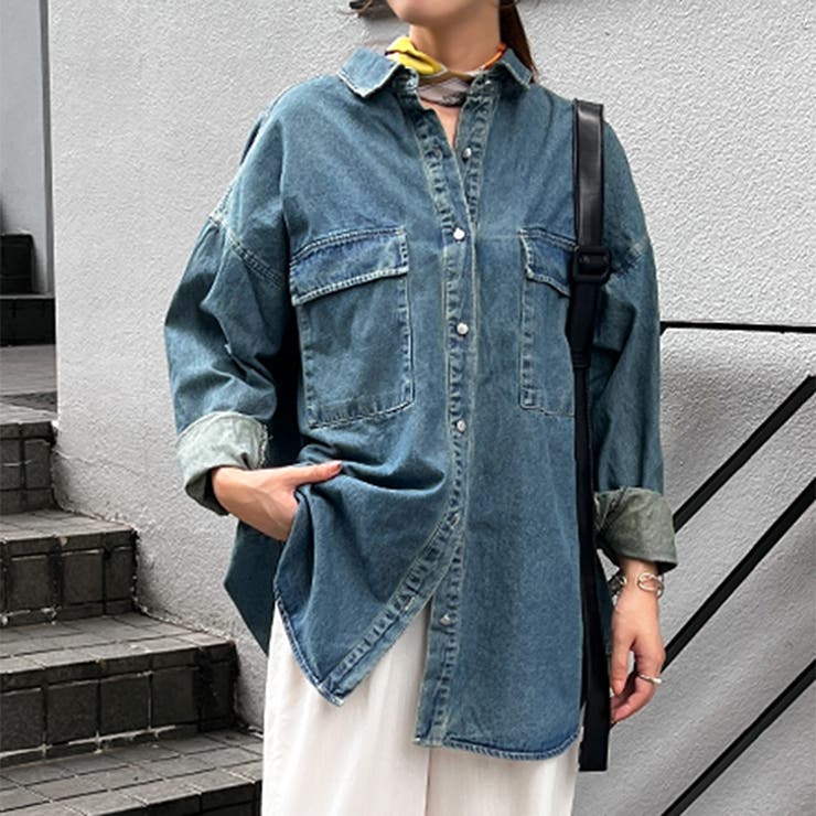 ネイビー(2) | デニムジャケット レディース 長め | REAL STYLE