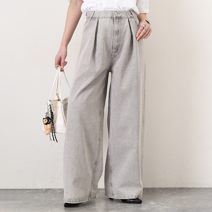 グレー(3) | デニムパンツ レディース ワイド | REAL STYLE