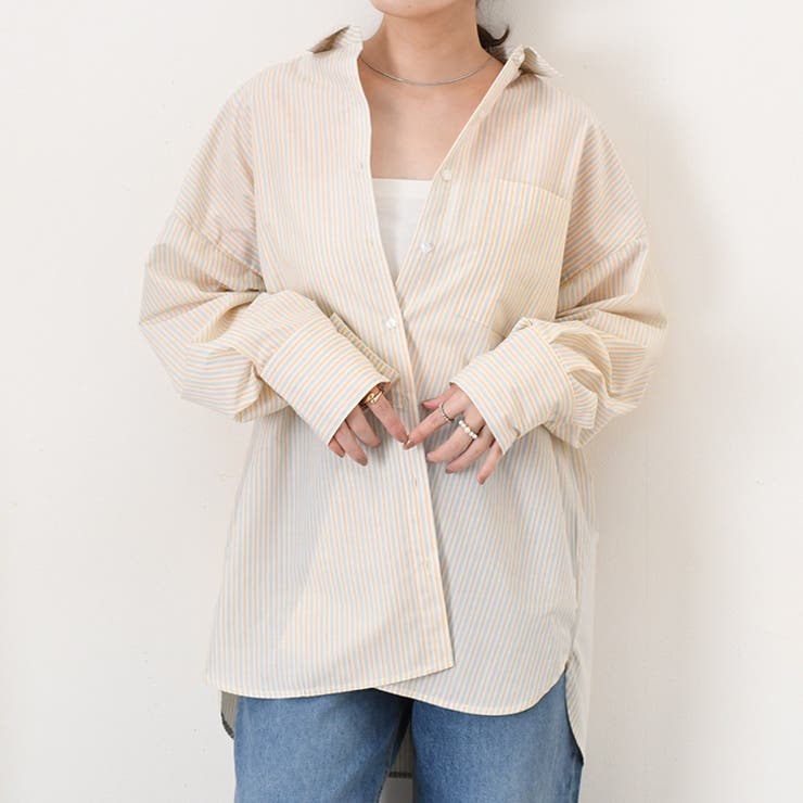 ベージュストライプ(4) | シャツ レディース 長袖 | REAL STYLE