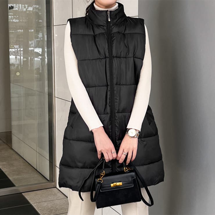 ブラック | キルティングベスト レディース 秋冬 | REAL STYLE