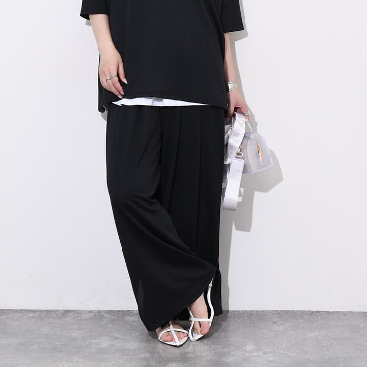 ブラック | ワイドパンツ レディース 夏 | REAL STYLE