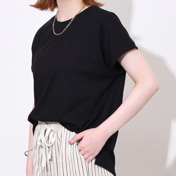 ブラック | 汗染み防止Tシャツ レディース 半袖 | REAL STYLE