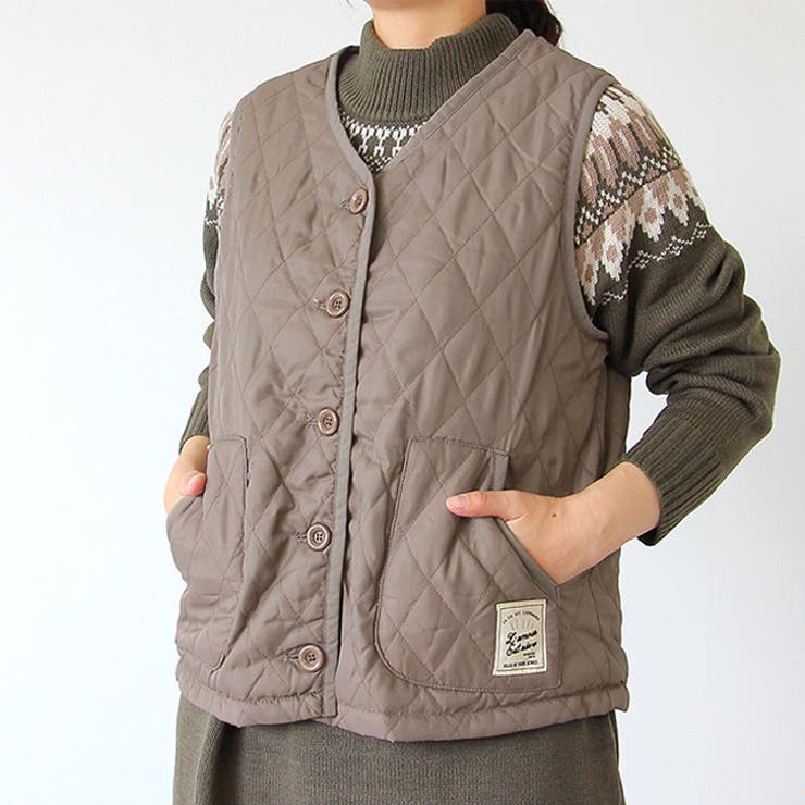 グレージュ | ベスト フリース 裏ボア | REAL STYLE