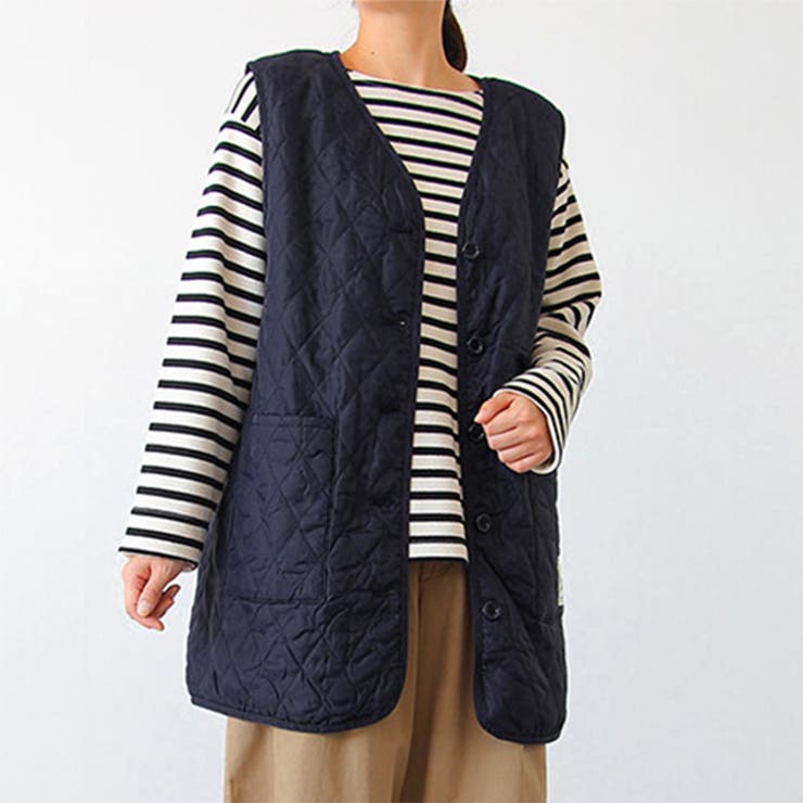 ネイビー | ロングベスト レディース 秋 | REAL STYLE