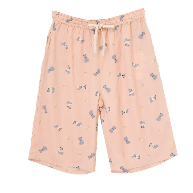 シュナウザー×ピンク | ルームパンツ ハーフパンツ レディース | REAL STYLE