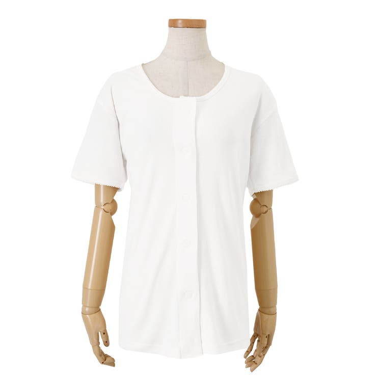 ホワイト | インナーシャツ レディース 前開き肌着 | REAL STYLE