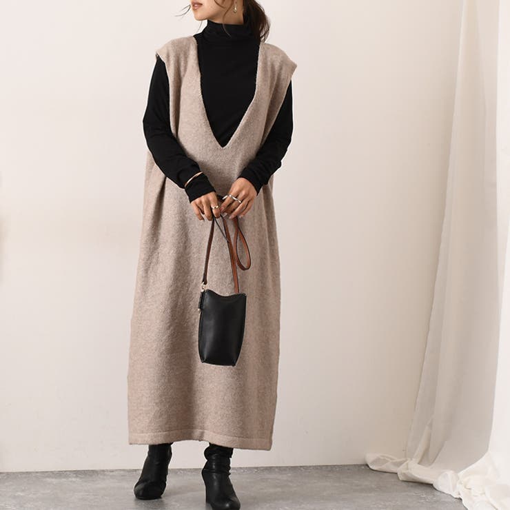 ロングベスト ワンピース レディース[品番：JOKW0013234]｜REAL